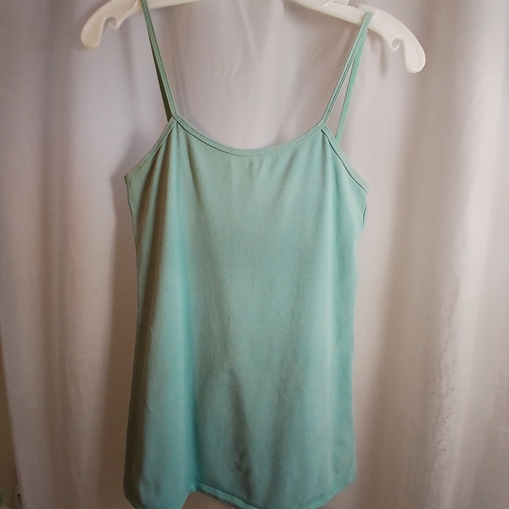 (#508) Turquoise Mod Bod Spaghetti Strap Tank Top Size Large